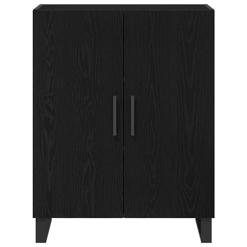 Highboard 2 pcs Black Oak Engineered Wood