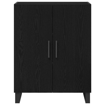 Highboard 2 pcs Black Oak Engineered Wood