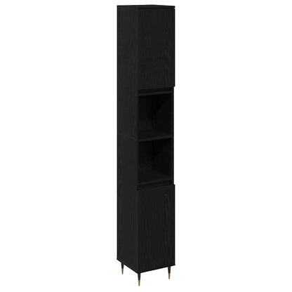 Bathroom Furniture Set 3 pcs Black Oak