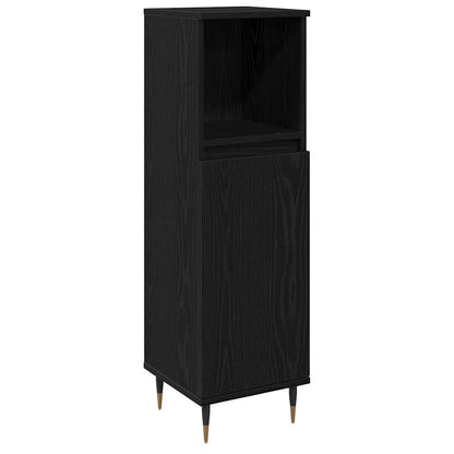 Bathroom Furniture Set 3 pcs Black Oak