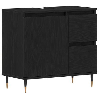 Bathroom Furniture Set 3 pcs Black Oak