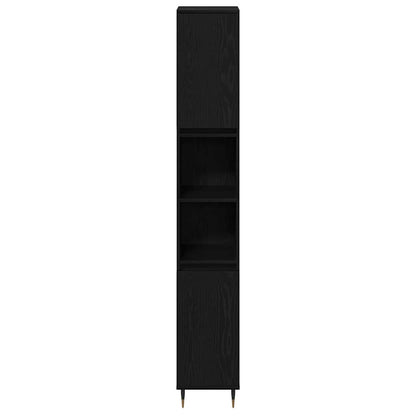 Bathroom Furniture Set 3 pcs Black Oak