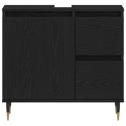 Bathroom Furniture Set 3 pcs Black Oak