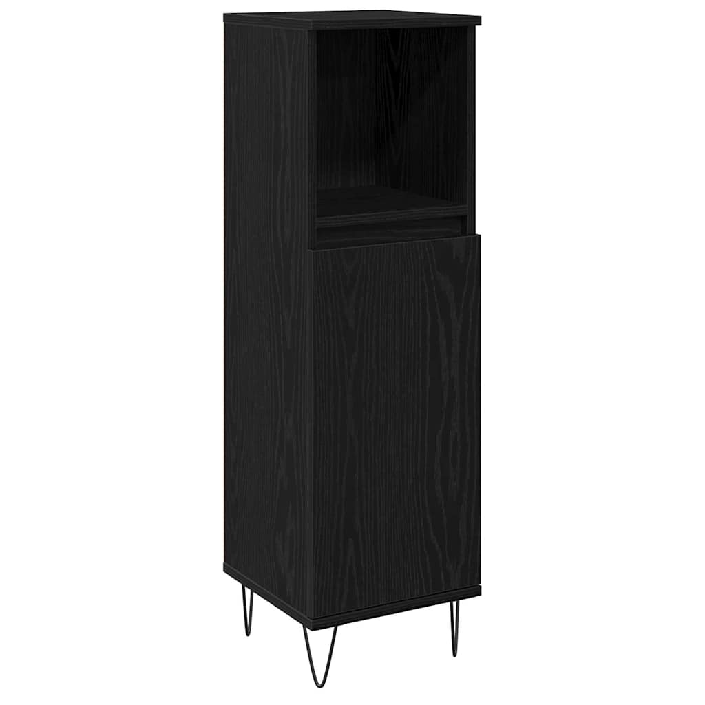 Bathroom Furniture Set 3 pcs Black Oak 30 x 30 x 190 cm
