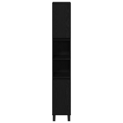 Bathroom Furniture Set Wall-mounted with Door 3 pcs Black Oak