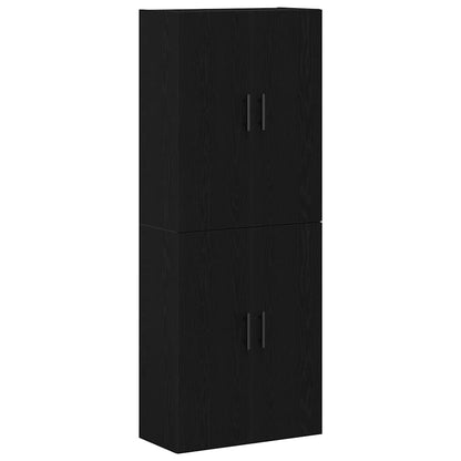 Wall-Mounted Cabinet 2 pcs Black Oak 69.5 x 34 x 90 cm