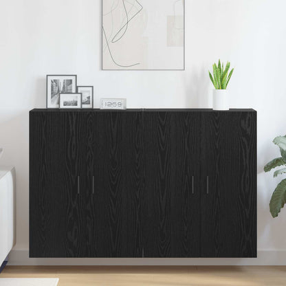 Wall-Mounted Cabinet 2 pcs Black Oak 69.5 x 34 x 90 cm