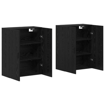 Wall-Mounted Cabinet 2 pcs Black Oak 69.5 x 34 x 90 cm