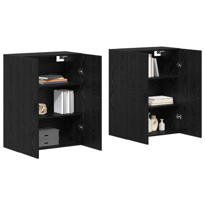Wall-Mounted Cabinet 2 pcs Black Oak 69.5 x 34 x 90 cm