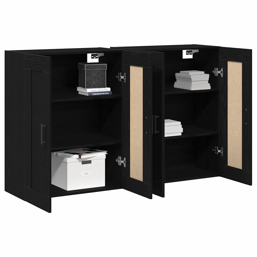 Wall-mounted Cabinet 2 pcs Black Oak 69.5 x 34 x 90 cm