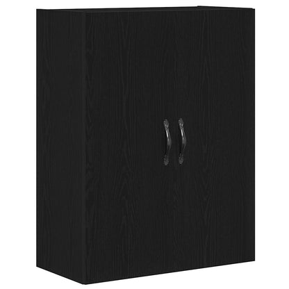 Highboard 2 pcs Black Oak Engineered Wood and Glass