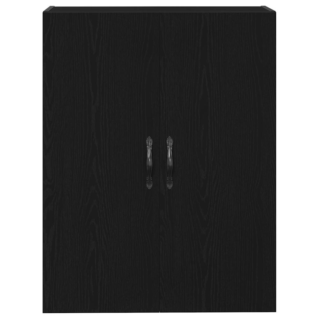 Highboard 2 pcs Black Oak Engineered Wood and Glass