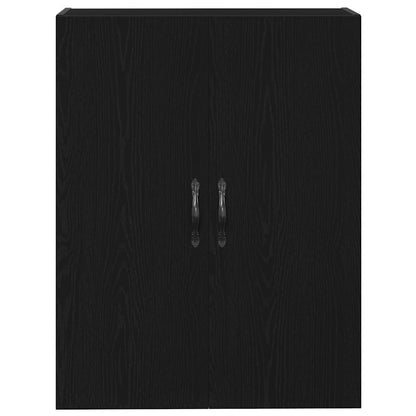 Highboard 2 pcs Black Oak Engineered Wood and Glass