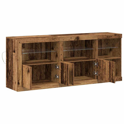 LED Sideboard Old Wood 162 x 37 x 67 cm Engineered Wood
