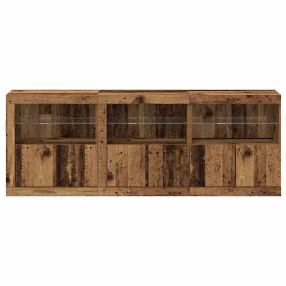 LED Sideboard Old Wood 181 x 37 x 67 cm Engineered Wood
