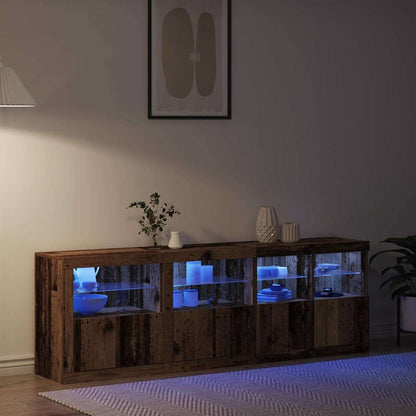 LED Sideboard Old Wood 202 x 37 x 67 cm Engineered Wood