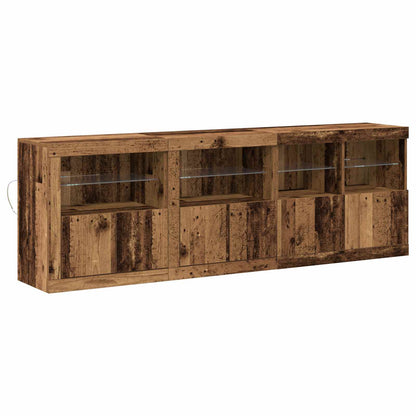 LED Sideboard Old Wood 202 x 37 x 67 cm Engineered Wood