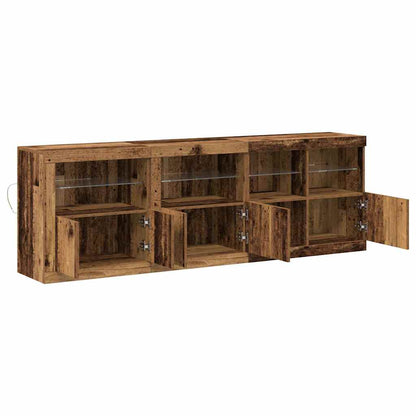 LED Sideboard Old Wood 202 x 37 x 67 cm Engineered Wood