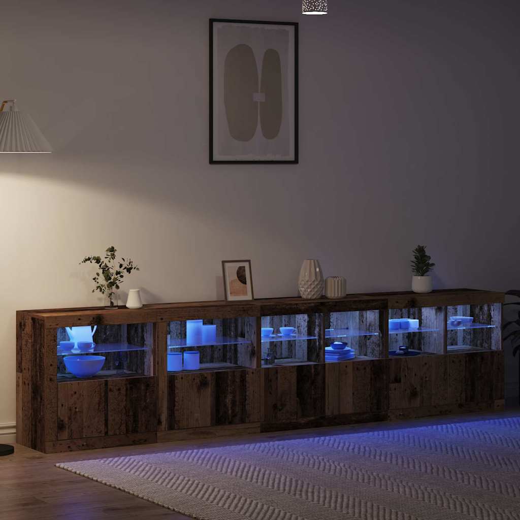 LED Sideboard Old Wood 283 x 37 x 67 cm Engineered Wood