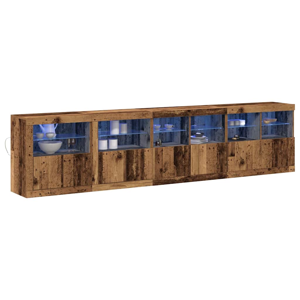 LED Sideboard Old Wood 283 x 37 x 67 cm Engineered Wood