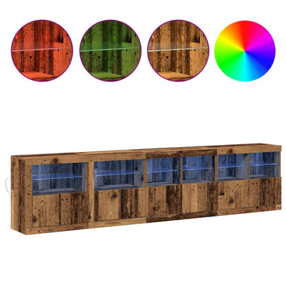 LED Sideboard Old Wood 283 x 37 x 67 cm Engineered Wood