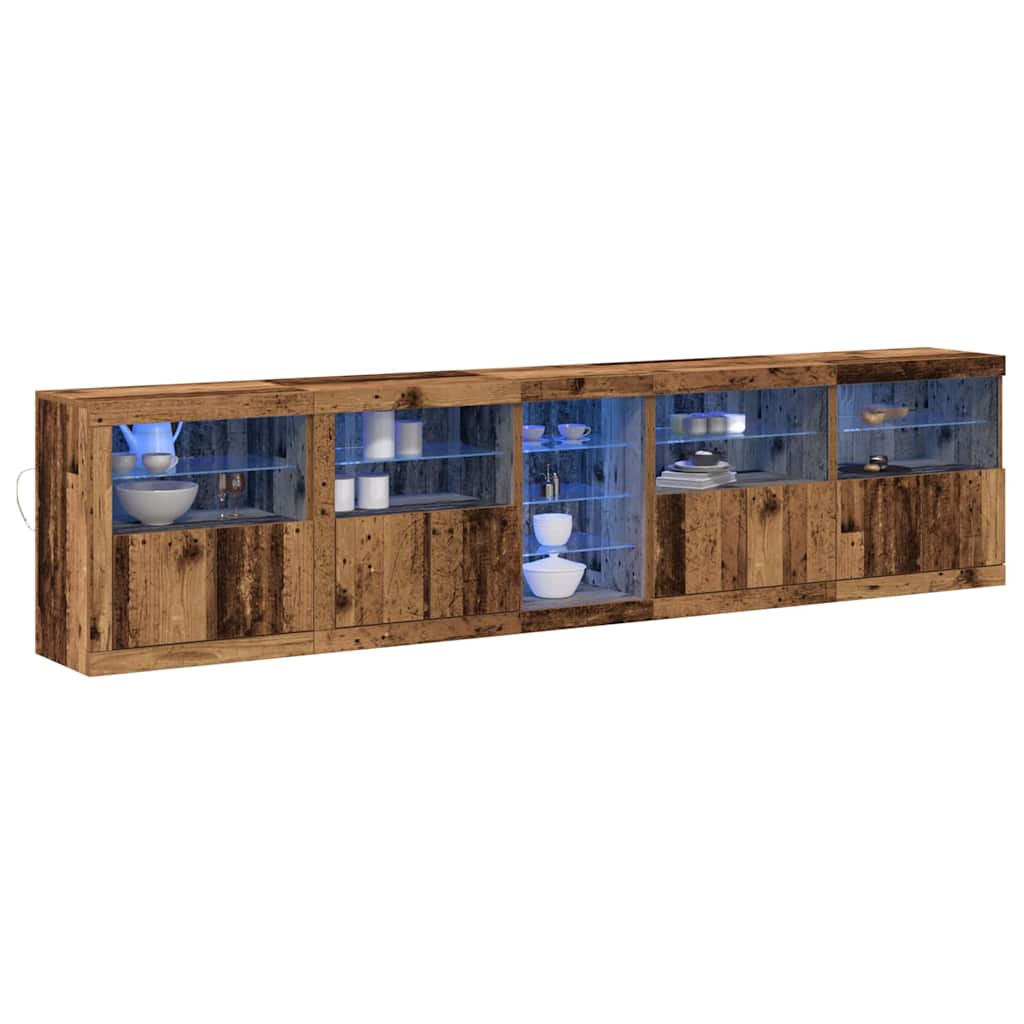 LED Sideboard Old Wood 283 x 37 x 67 cm Engineered Wood