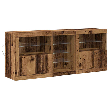 LED Sideboard Old Wood 162 x 37 x 67 cm Engineered Wood