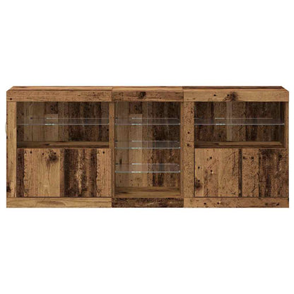 LED Sideboard Old Wood 162 x 37 x 67 cm Engineered Wood