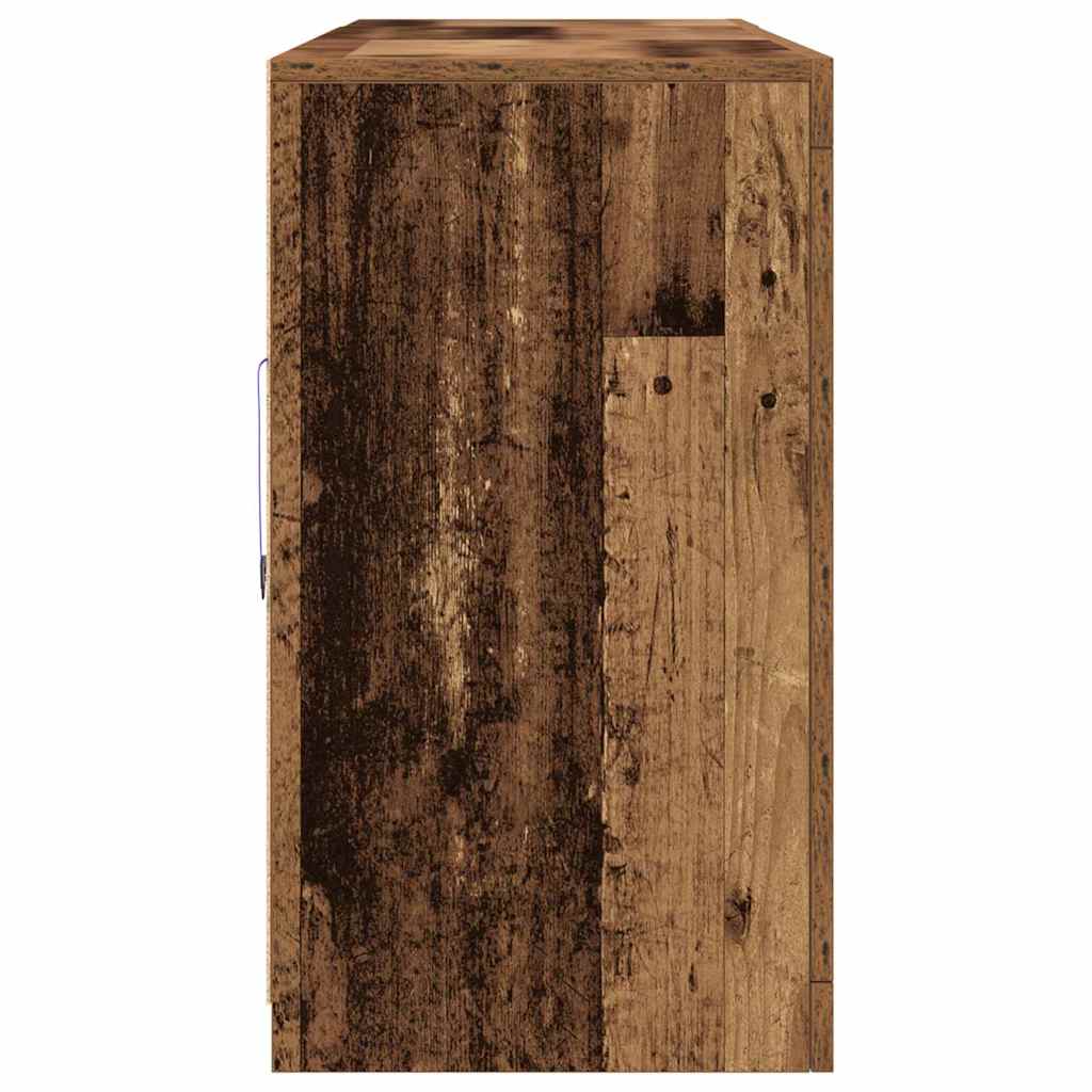 LED Sideboard Old Wood 162 x 37 x 67 cm Engineered Wood