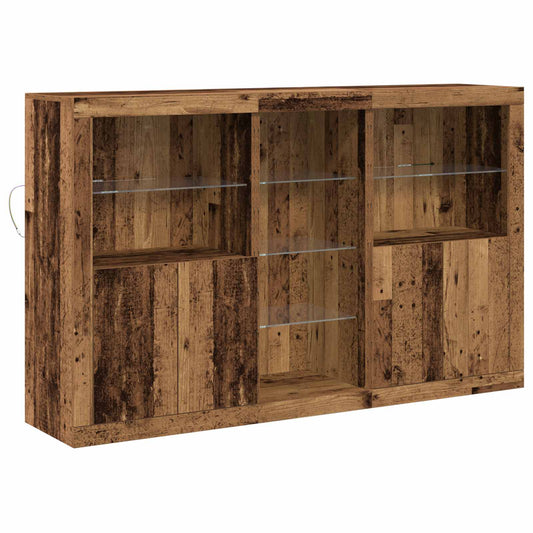 LED Sideboard Old Wood 162 x 37 x 100 cm Engineered Wood