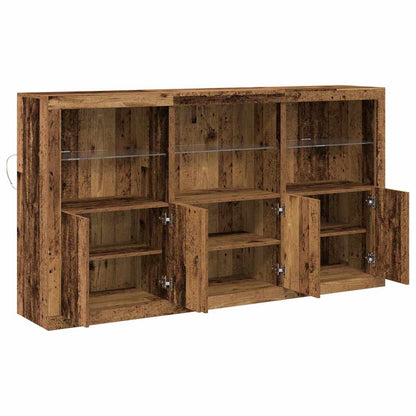 LED Sideboard Old Wood 162 x 37 x 100 cm Engineered Wood