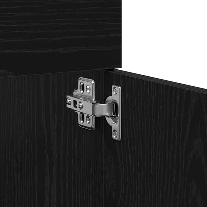 Bathroom Cabinet Black Oak 80 x 38.5 x 46 cm Engineered Wood