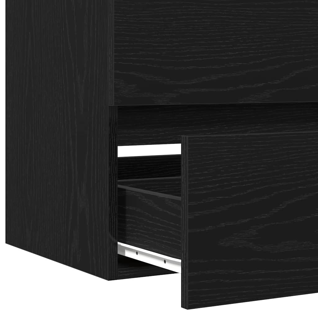 Bathroom Sink Cabinet Black Oak 90 x 39 x 62 cm Engineered Wood