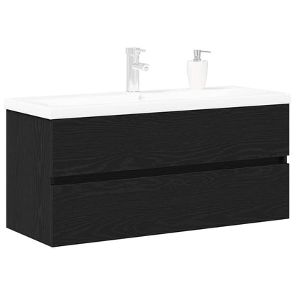 Bathroom Sink Cabinet Black Oak 90 x 39 x 62 cm Engineered Wood