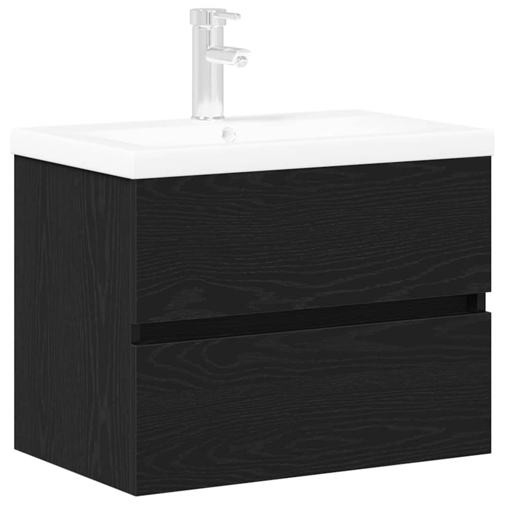 Bathroom Sink Cabinet Black Oak 60 x 39 x 62 cm Engineered Wood