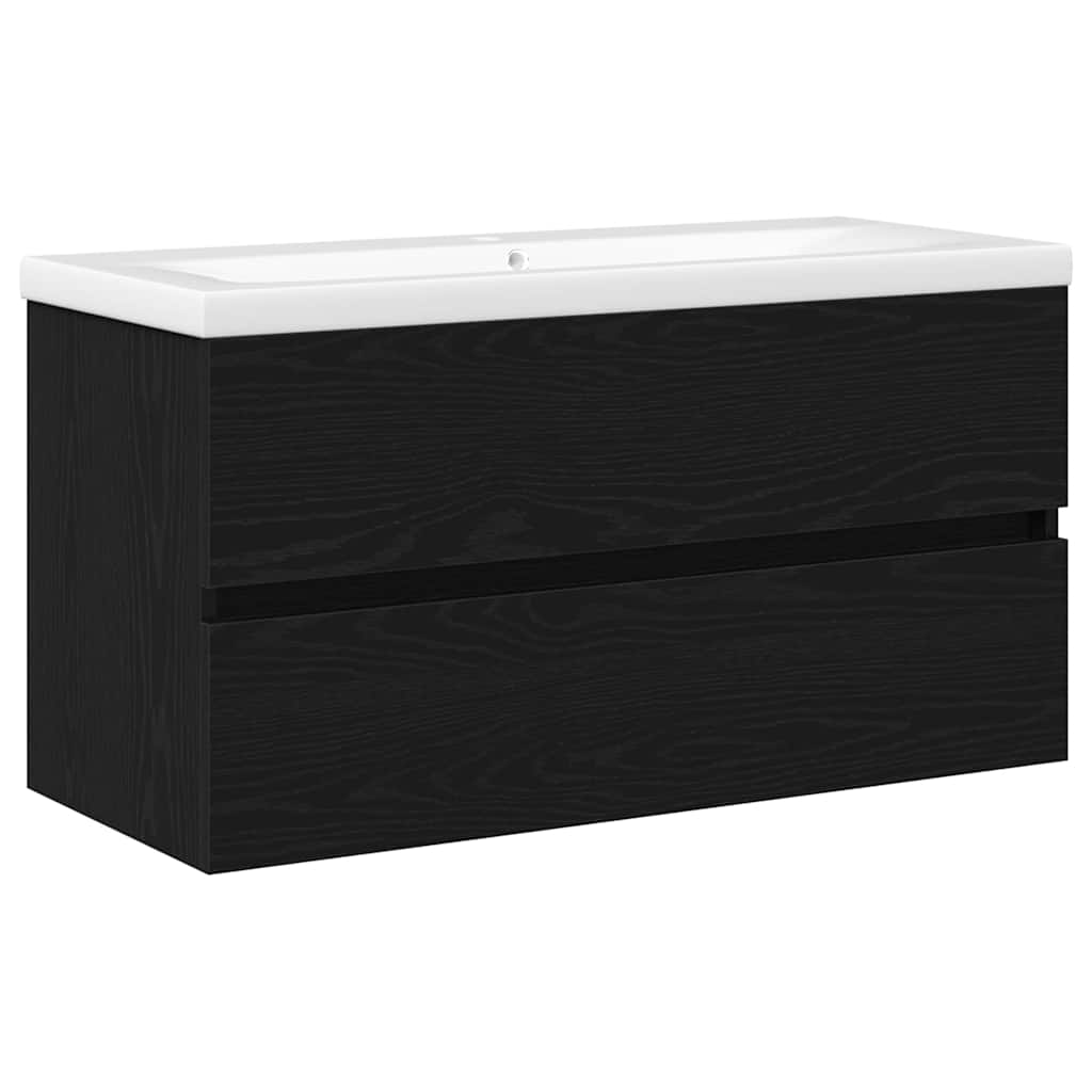 Bathroom Sink Cabinet Black Oak 90 x 39 x 62 cm Engineered Wood