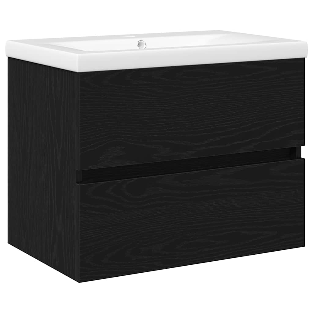 Bathroom Sink Cabinet Black Oak 60 x 39 x 62 cm Engineered Wood
