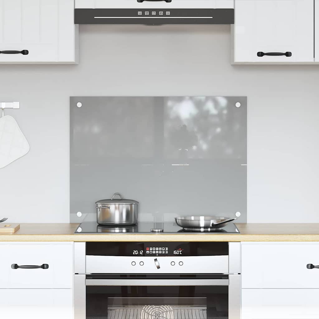 Kitchen Backsplash Light grey 70 x 50 x 0.6 cm Tempered Glass