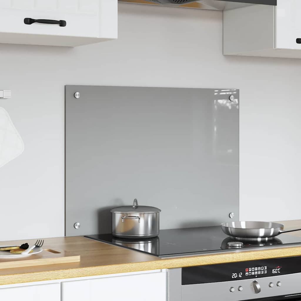 Kitchen Backsplash Light grey 70 x 50 x 0.6 cm Tempered Glass