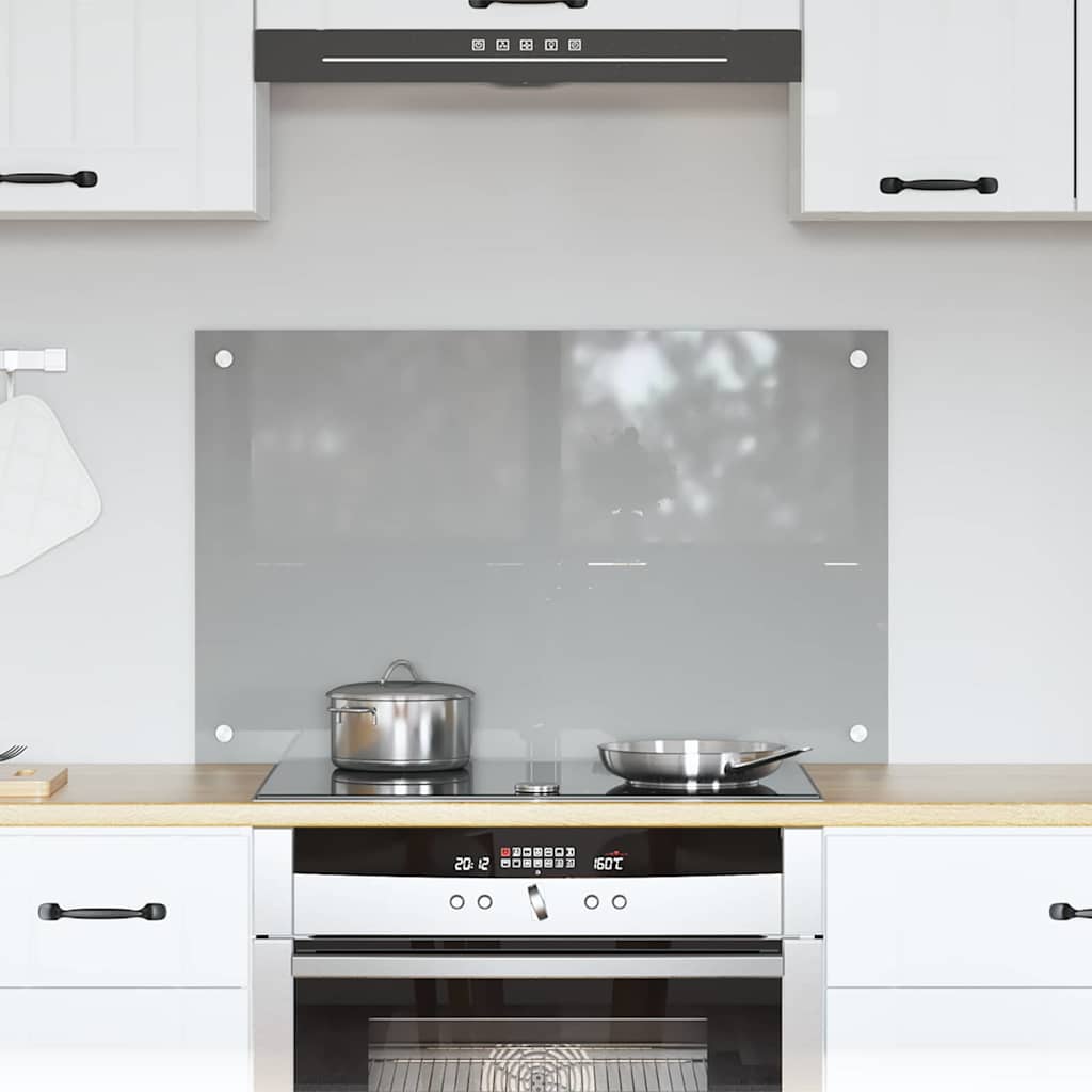 Kitchen Backsplash Light Grey 80 x 50 cm Tempered Glass
