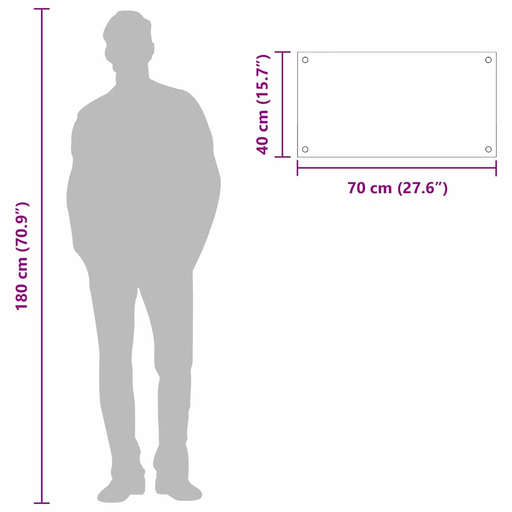 Kitchen Backsplash Dark grey 70 x 40 x 0.6 cm Tempered Glass