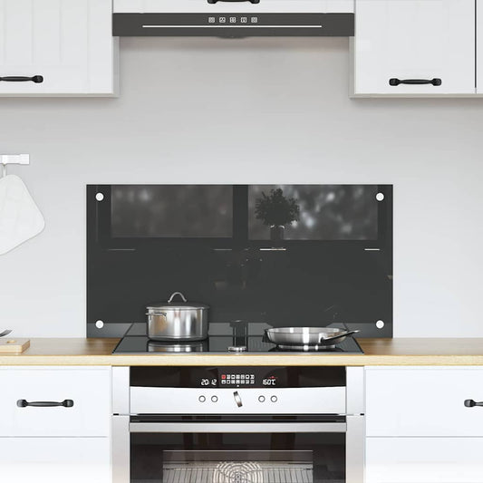 Kitchen Backsplash Dark grey 80 x 40 x 0.6 cm Tempered Glass