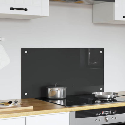 Kitchen Backsplash Dark grey 80 x 40 x 0.6 cm Tempered Glass