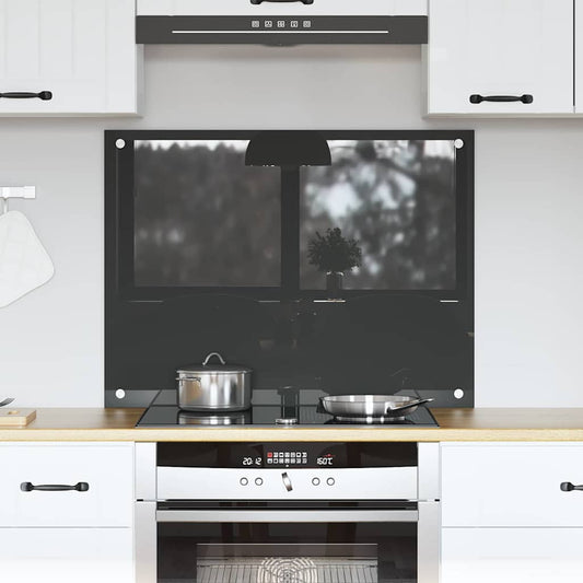 Kitchen Backsplash Dark grey 80 x 60 x 0.6 cm Tempered Glass