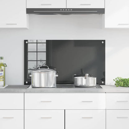 Kitchen Backsplash Dark grey 90 x 50 x 0.6 cm Tempered Glass