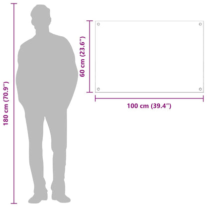 Kitchen Backsplash Dark grey 100 x 60 x 0.6 cm Tempered Glass