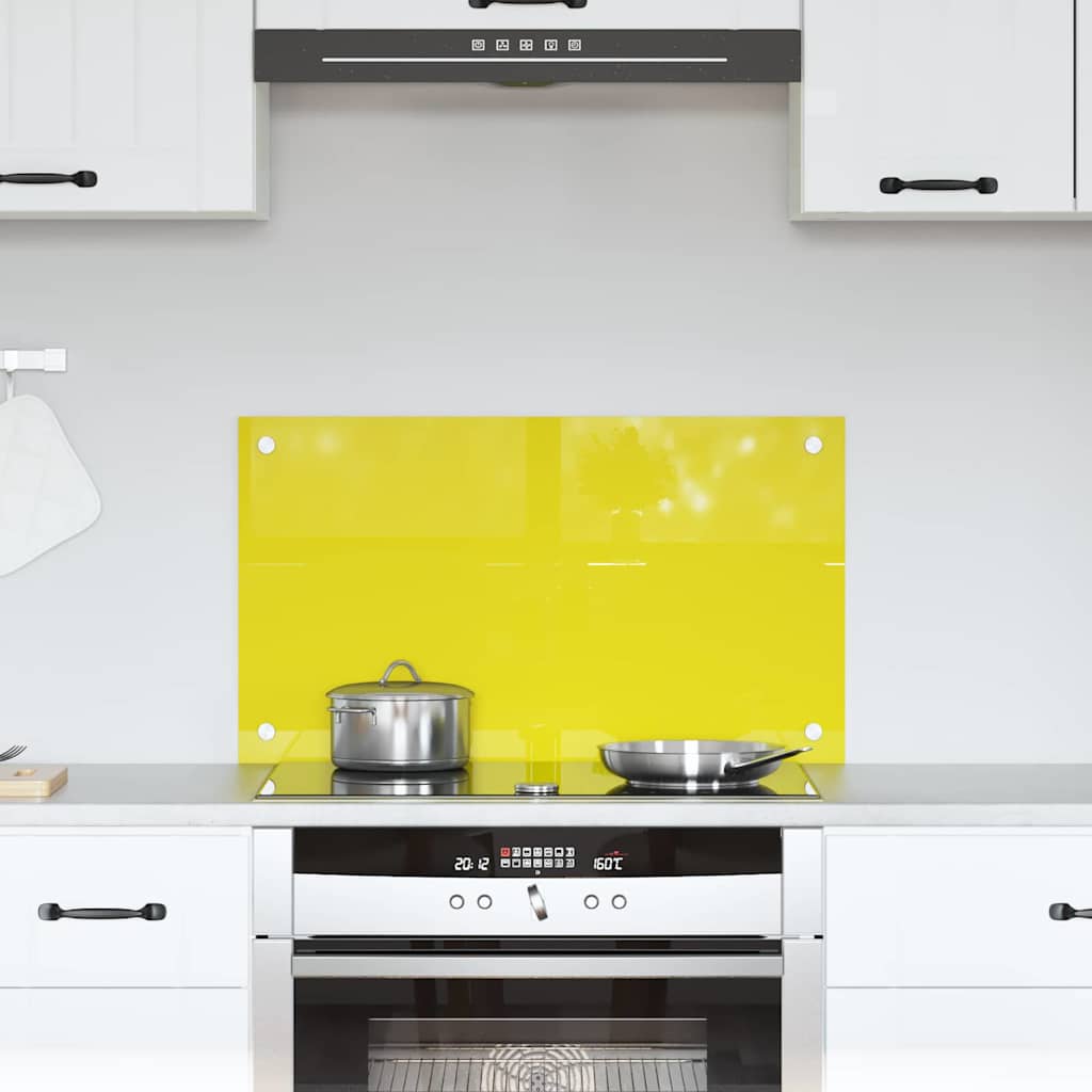 Kitchen Backsplash Yellow 70 x 40 x 0.6 cm Tempered Glass
