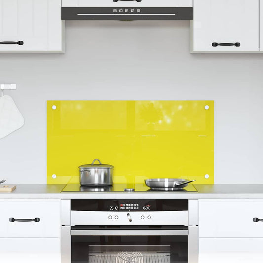 Kitchen Backsplash Yellow 80 x 40 x 0.6 cm Tempered Glass