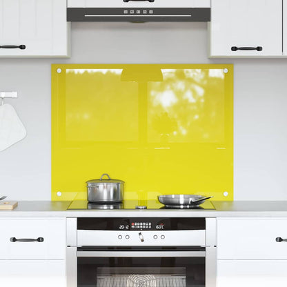 Kitchen Backsplash Yellow 80 x 60 x 0.6 cm Tempered Glass