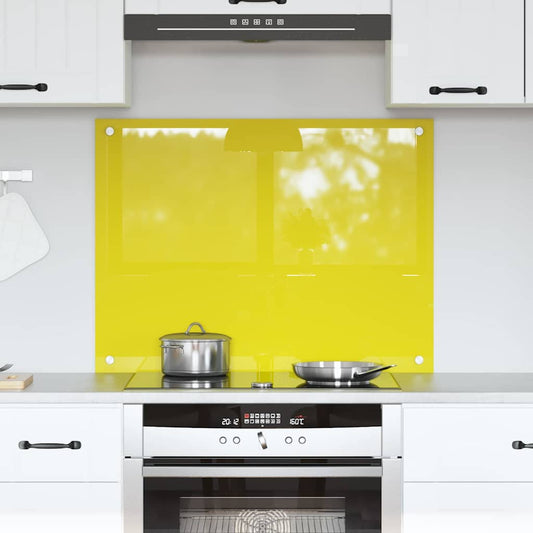 Kitchen Backsplash Yellow 80 x 60 x 0.6 cm Tempered Glass